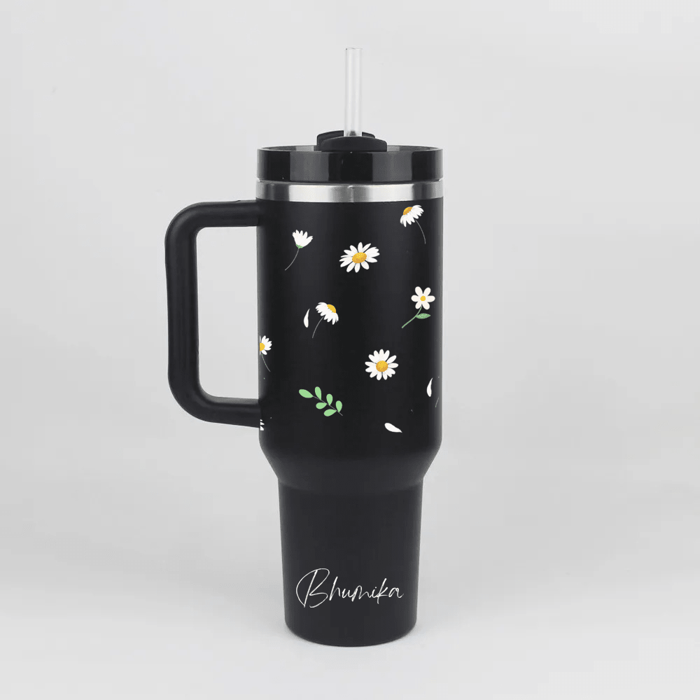 Personalized PetalSipper™ Tumbler with Straw & Lid - Memories InsiteSMALL FLOWERS PRINTED TUMBLER-3